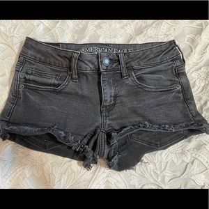 American Eagle black denim shorts